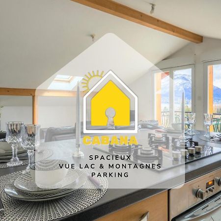 Cabana & Panorama Lac Annecy -Parking & Terrasse Sévrier Exteriör bild