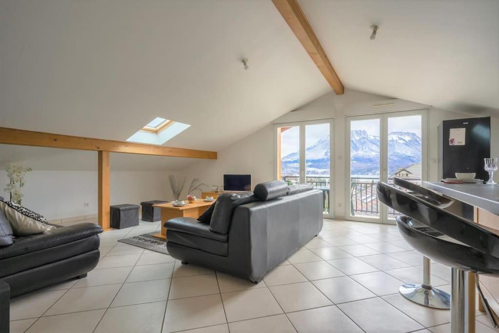 Cabana & Panorama Lac Annecy -Parking & Terrasse Sévrier Exteriör bild